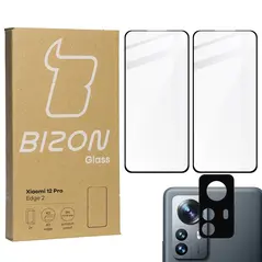 Bizon Glass Edge 3D tempered glass - [2 PACK] + lens protection Xiaomi 12 Pro black