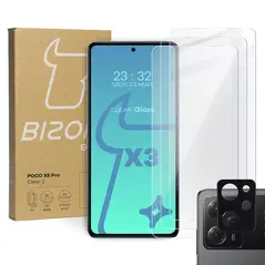BIZON Clear 2 3x screen glass + camera glass Poco X5 Pro