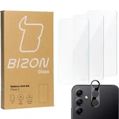 BIZON Clear 2 3x screen glass + camera glass Samsung Galaxy A34 5G