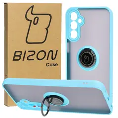 Bizon Case Hybrid Ring Samsung Galaxy A24 4G smoky with a light blue frame