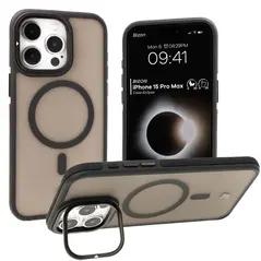 Bizon Case Eclipse Apple iPhone 15 Pro Max smoky with a black frame