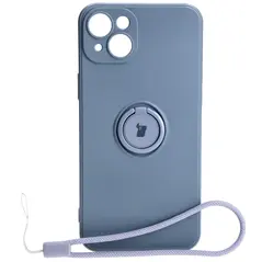 Bizon Case Silicone Ring Sq Apple iPhone 15 Plus grey