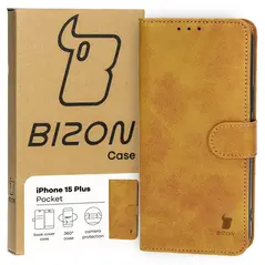 Bizon Case Pocket Apple iPhone 15 Plus brown