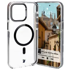 Bizon Case Marco Apple iPhone 15 Pro Max clear with black frame