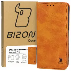 Bizon Case Pocket Pro Apple iPhone 15 Pro Max brown