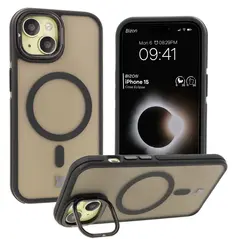 Bizon Case Eclipse Apple iPhone 15 smoky with a black frame