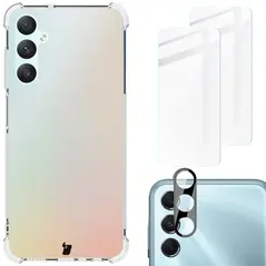 Bizon Case Clear Pack case + 2x screen glass + lens glass Samsung Galaxy A05s clear