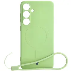 Bizon Case Silicone Magnetic Sq Samsung Galaxy S24 Plus light green