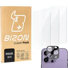 Bizon Clear 3x screen glass + camera glass Apple iPhone 16 Pro