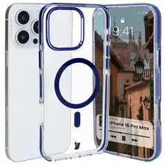 Bizon Case Marco Apple iPhone 16 Pro Max clear with blue frame