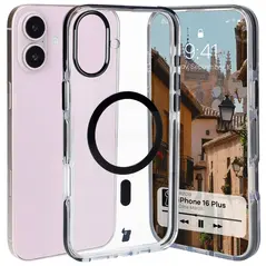 Bizon Case Marco Apple iPhone 16 Plus clear with black frame