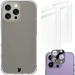 Bizon Case Clear Pack case + 2x tempered glass + lens glass Apple iPhone 16 Pro Max