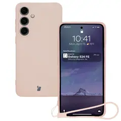 Bizon Case Silicone Magnetic Sq Samsung Galaxy S24 FE light pink
