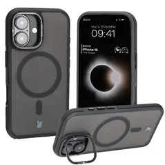Bizon Case Eclipse Apple iPhone 16 smoky with a black frame