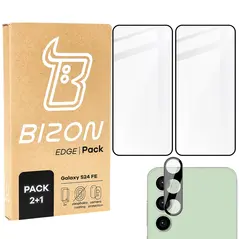 Bizon Edge 2x tempered screen glass with frame + camera glass Samsung Galaxy S24 FE
