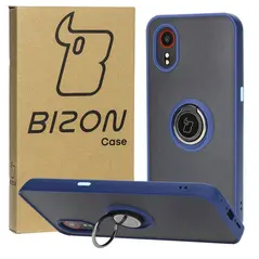 Bizon Case Hybrid Ring Samsung Galaxy Xcover7 smoky with a navy blue frame