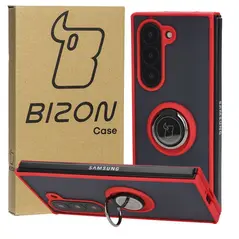Bizon Case Hybrid Ring Samsung Galaxy Z Fold6 smoky with a red frame