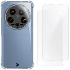 Bizon Case Clear Pack case + 2x screen film Xiaomi 14 Ultra clear