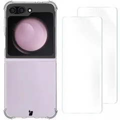 Bizon Case Clear Pack flexible case + 2x screen film Samsung Galaxy Z Flip6 clear
