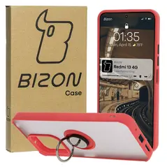 Bizon Case Hybrid Ring Xiaomi Redmi 13 4G smoky with a red frame
