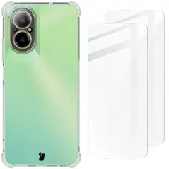 Bizon Case Clear Pack case + 2x screen glass Realme C67 4G clear