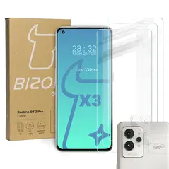 Bizon Glass Clear tempered glass - 3 pcs. + lens glass Realme GT 2 Pro