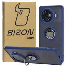 Bizon Case Hybrid Ring Tecno Spark 20 Pro+ smoky with a navy blue frame