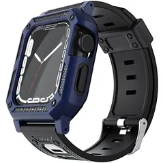 Bizon Strap + Case Watch Armor Apple Watch 40 / 41mm navy blue