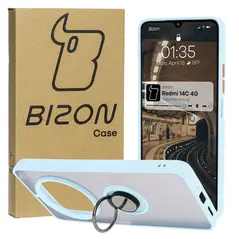 Bizon Case Hybrid Ring Xiaomi Redmi 14C 4G / POCO C75 smoky with a light blue frame