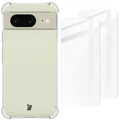 Bizon Case Clear Pack case + 2x screen glass Google Pixel 8 clear