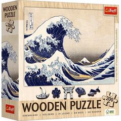 Trefl Puzzle drewniane 200 elementów Wielka Fala w Kanagawie Hokusai Katsushika