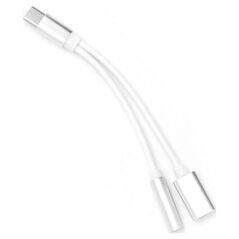 Adapter USB USB-C - Jack 3.5mm + USB-C Biały  (3923)