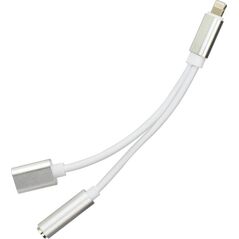 Adapter USB Partner Tele.com Lightning - Jack 3.5mm + Lightning Srebrny  (5901737400680)