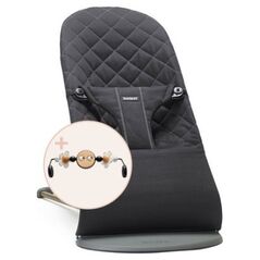 BabyBjorn BABYBJORN bouncer BLISS Cotton Classic Quilt, black + toy, 606130