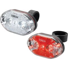 TORCH Zestaw lampki CYCLE LIGHT SET WHITE BRIGHT 9X + TAIL BRIGHT 9X (TOR-54035)