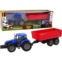 LeanToys Traktor z Przyczepą Pojazd Rolniczy Farma Niebieski