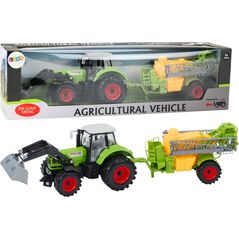 LeanToys Traktor Rolniczy Koparka Z Opryskiwaczem Napęd Zielony