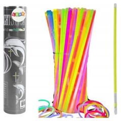 LeanToys Opaski Fluorescencyjne 100 Sztuk Wiele Kolorów Świecące W Ciemności