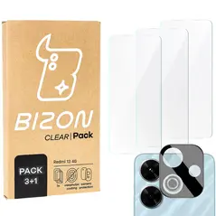 BIZON Clear 3x screen glass + camera glass Xiaomi Redmi 13 4G