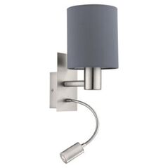 Kinkiet EGLO Kinkiet Pasteri 1x40W E27 + 1x3,5W LED szary/nikiel 96479
