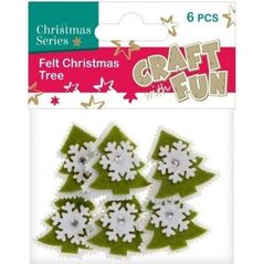 Craft with Fun Ozdoba dekoracyjna filc choinki, 6 elementów