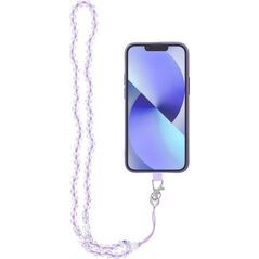 OEM Zawieszka CRYSTAL DIAMOND do telefonu / długość sznura 74cm (37cm w pętli) / na szyję - fioletowy