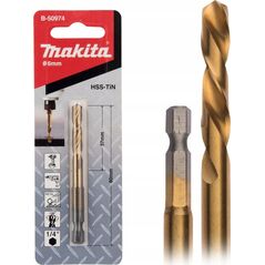 Δραπανο Makita MAKITA DRILL FOR METAL HSS-TIN 1/4" HEX 6.0x80mm 13919987 88381464321