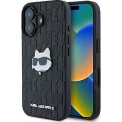 Karl Lagerfeld Karl Lagerfeld KLHCP16SPGKLCHPK iPhone 16 6.1" czarny/black hardcase Monogram Choupette Head Pin