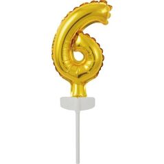Μπαλόνι AMSCAN Mini number 6 foil, χρυσό, 7x12cm 13903040 194099068635