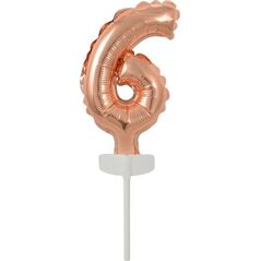Μπαλόνι AMSCAN Mini foil νούμερο 6, ροζ χρυσό, 7x12cm 13903054 194099068833