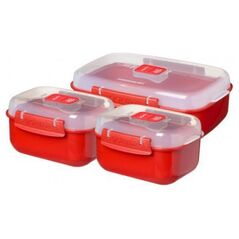 Sistema Sistema Heat & Eat 3 Pack, Set, Red, Polypropylene (PP), Transparent, New Zealand, 141 mm