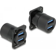 Προσαρμογέας USB Delock DeLOCK 87813, Μαύρο, 2x USB A, 2x USB A, Θηλυκό, Θηλυκό, Ψευδάργυρος 13802444 4043620000000