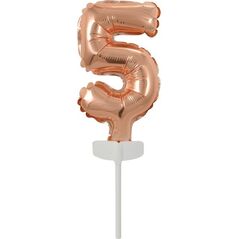 Μπαλόνι AMSCAN Mini foil νούμερο 5, ροζ χρυσό, 7x12cm 13903059 194099068826