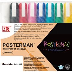 Artequipment ZIG POSTERMAN Μεσαίο, Μαύρο, Μπλε, Πράσινο, Ανοιχτό Μπλε, Ροζ, Κόκκινο, Λευκό, Κίτρινο, Άοσμο, 8 τεμ. 13883352 4901427902198